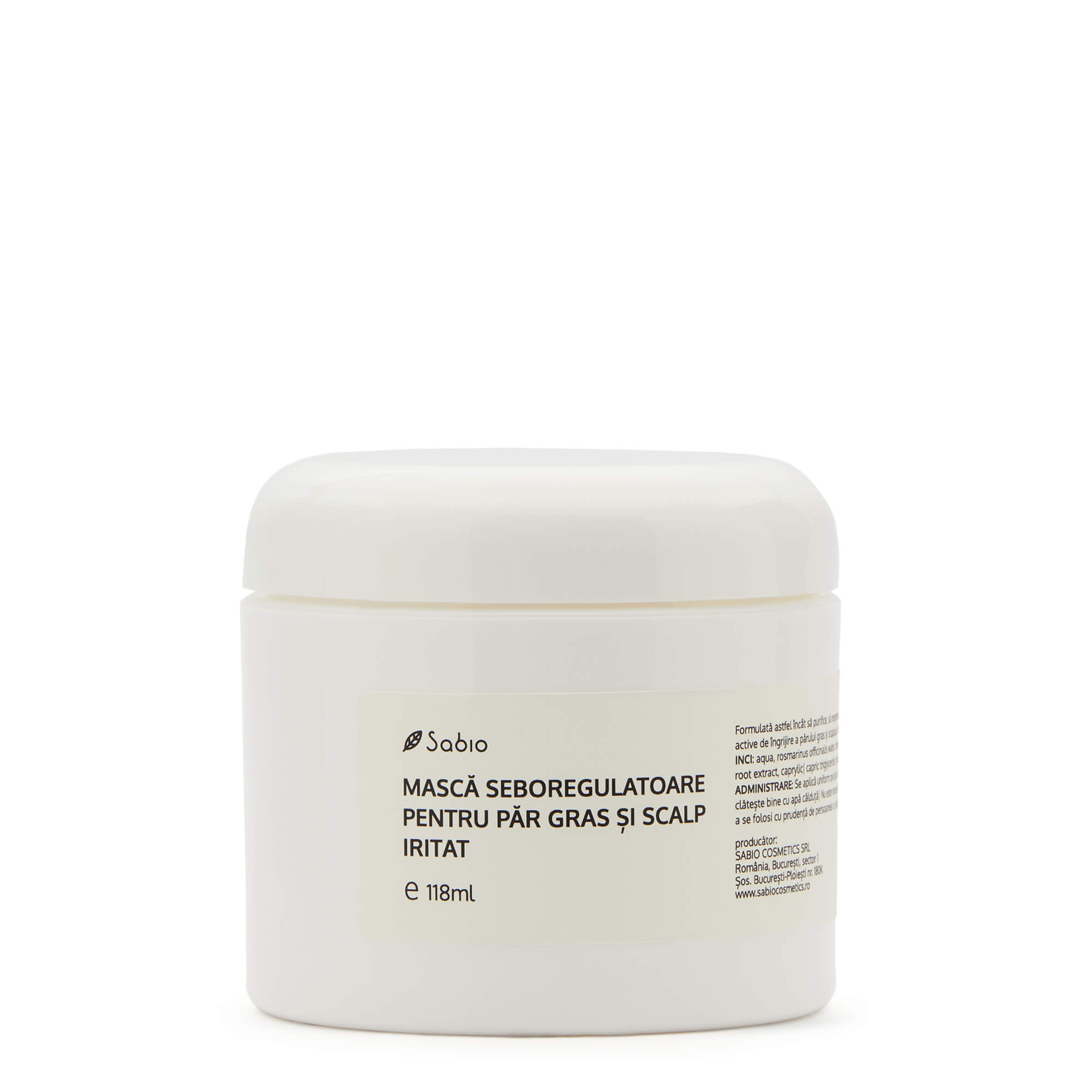 Seboregulating mask for oily hair and irritated scalp