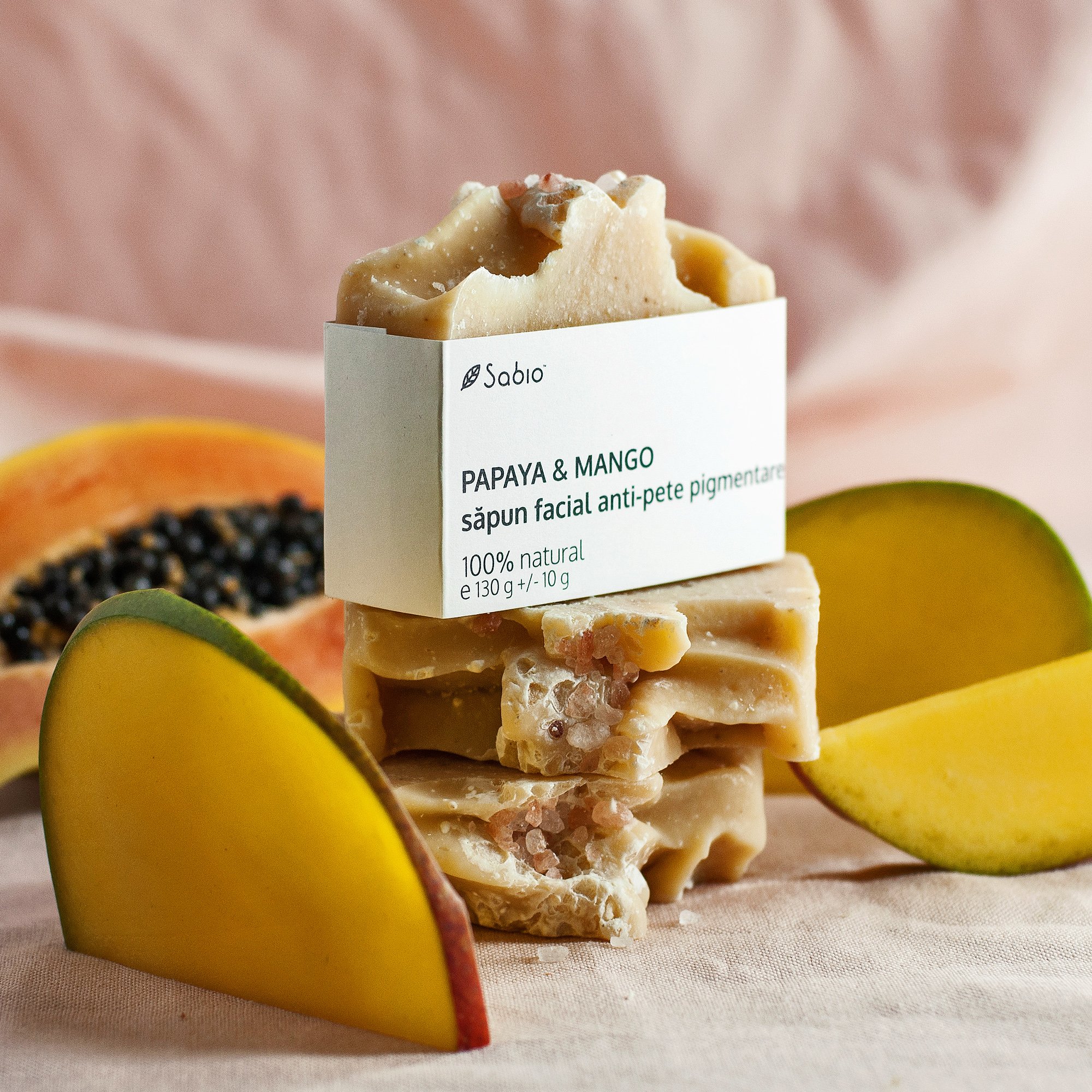 Săpun solid facial anti-pete - Papaya & Mango