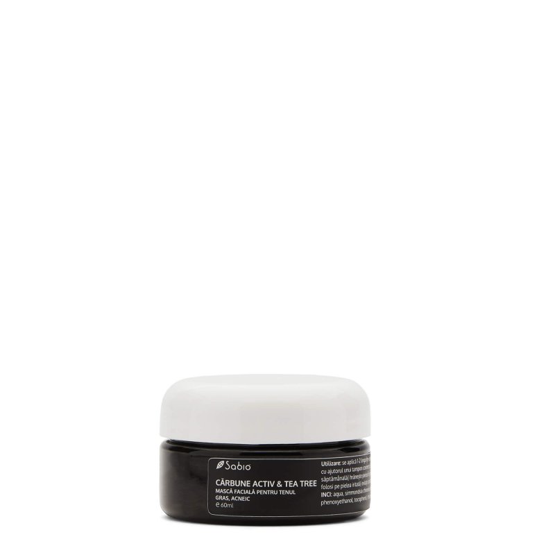 Mască facială ten gras - Cărbune activ & Tea-tree